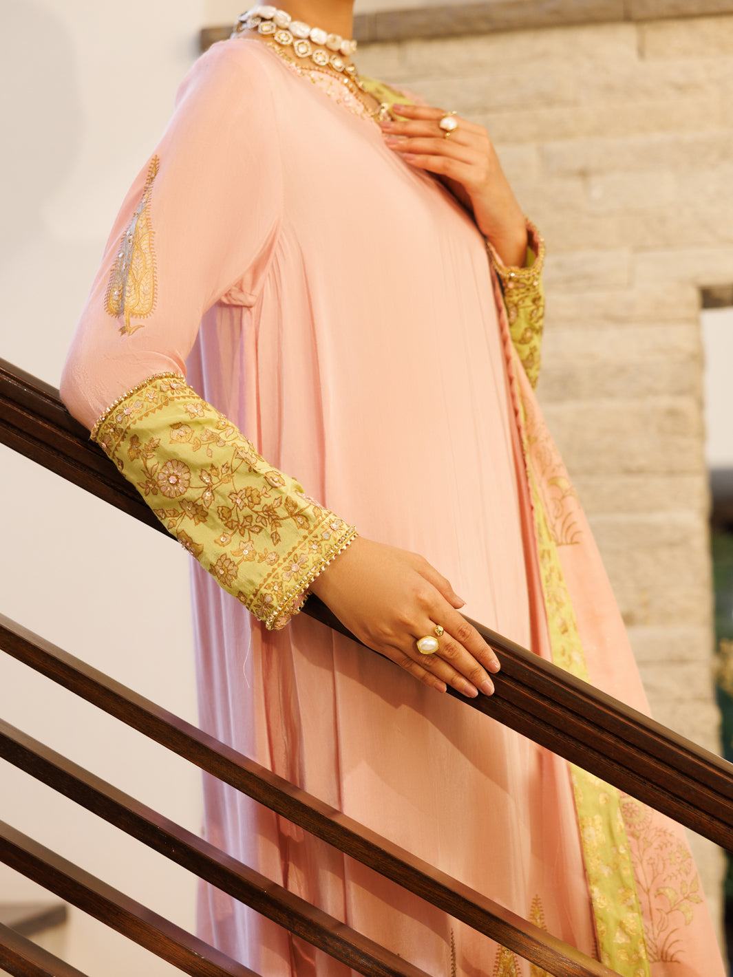 Pink Viscose Sheesha Silk Formal Stitched 3Pc- AL-3PS-LS-624