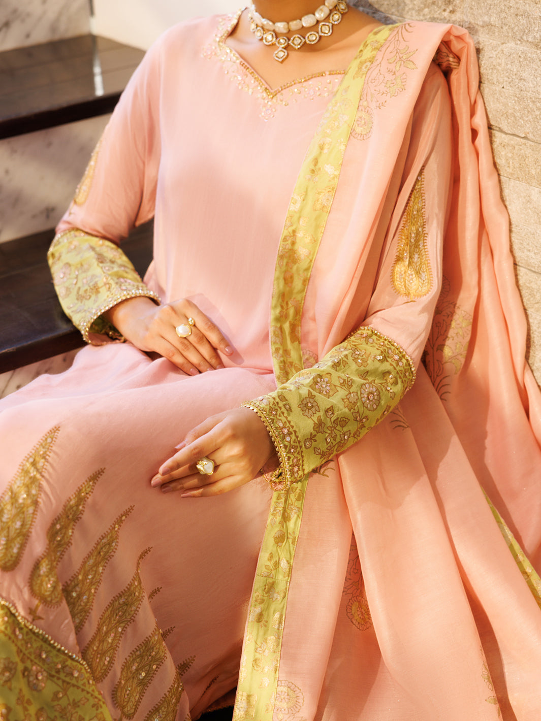Pink Viscose Sheesha Silk Formal Stitched 3Pc- AL-3PS-LS-624