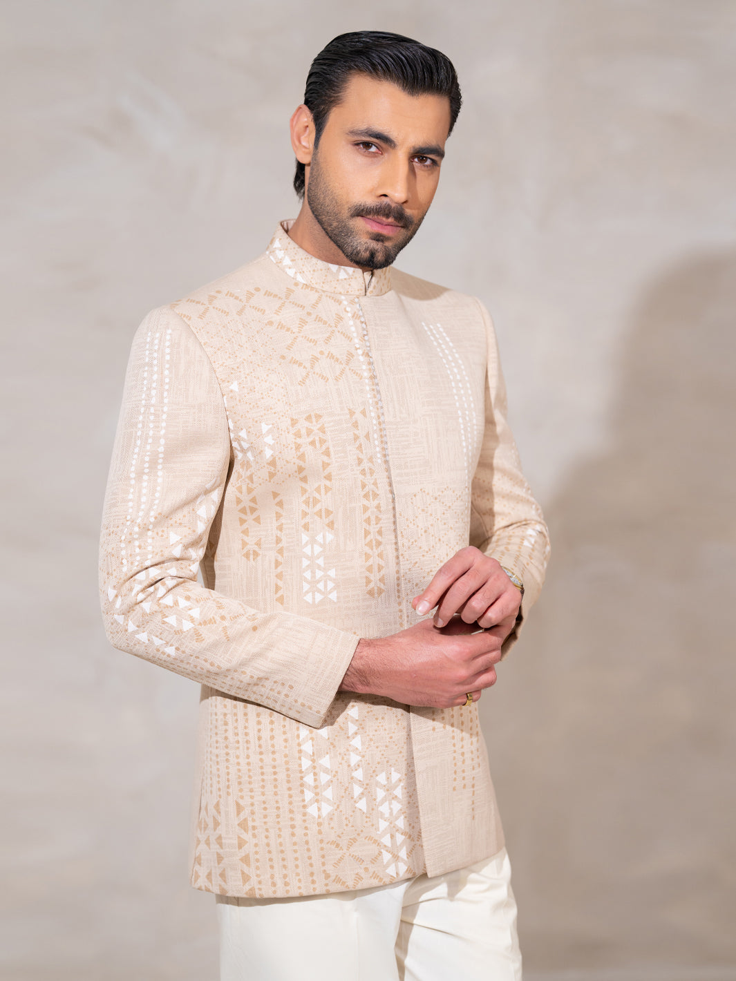 Beige Formal Prince Coat - AL-PCS-084