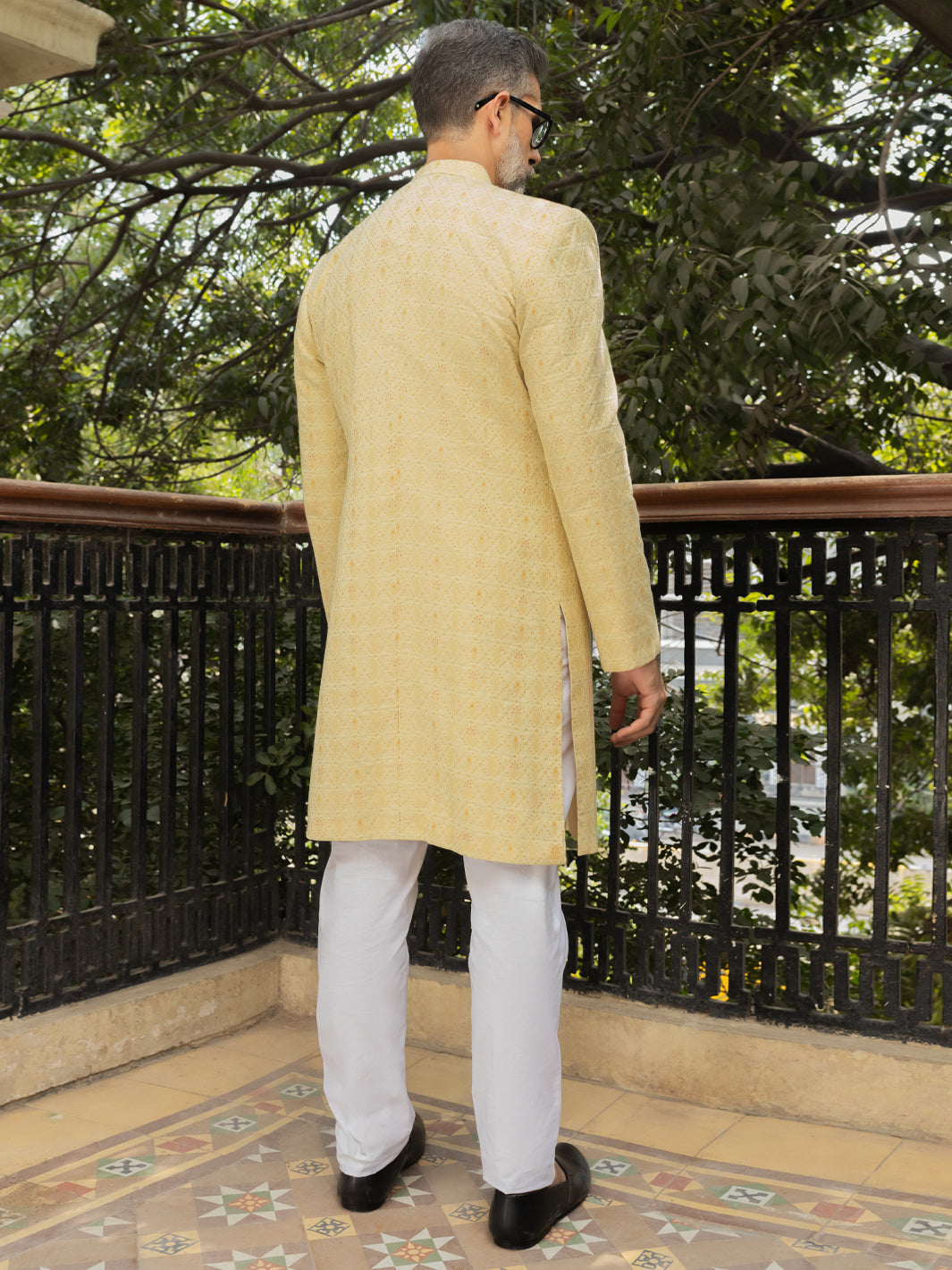 Yellow Embroidered Sherwani - AL-SW-150
