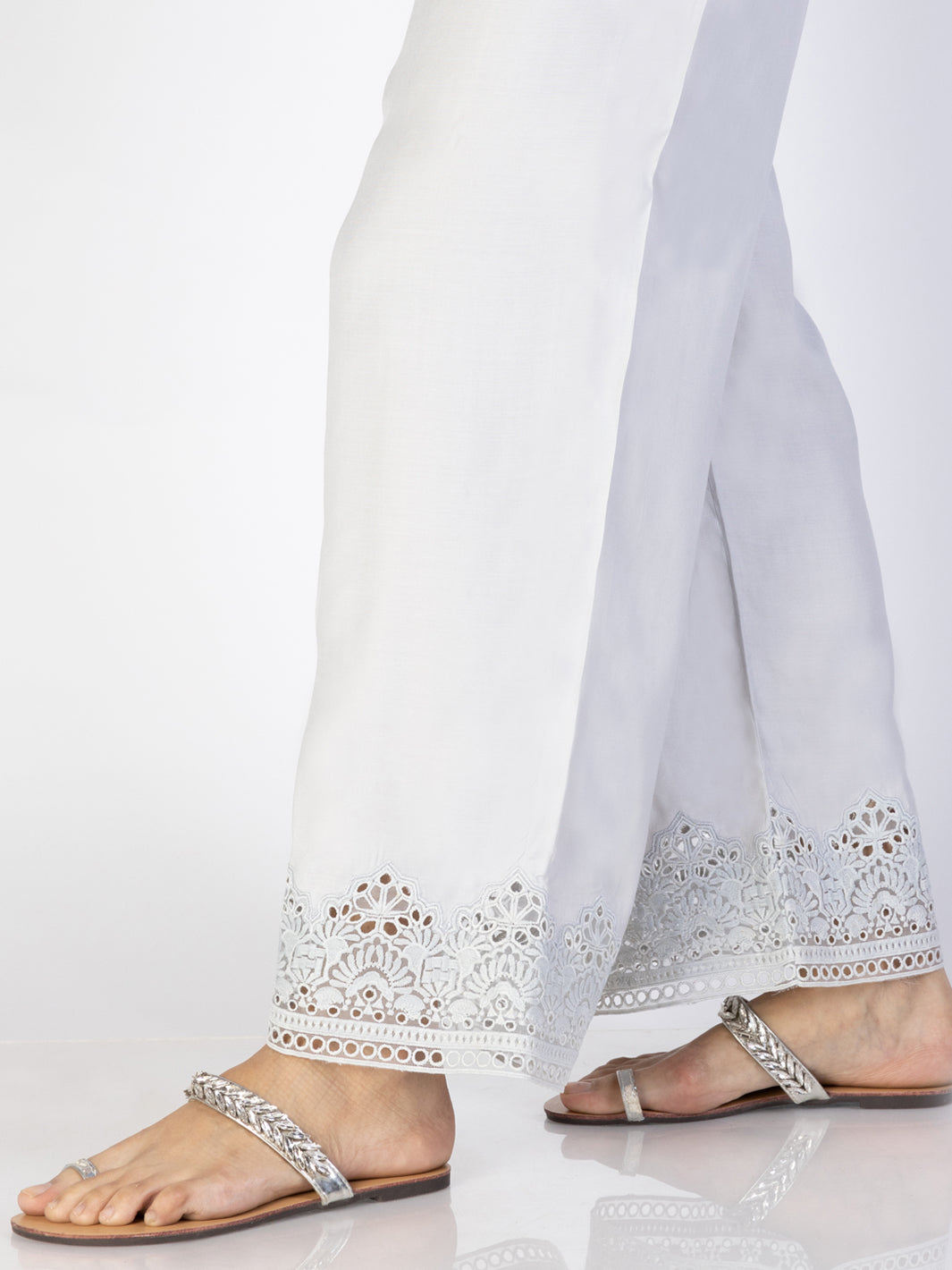 Grey Maple Silk Trousers - AL-T-694