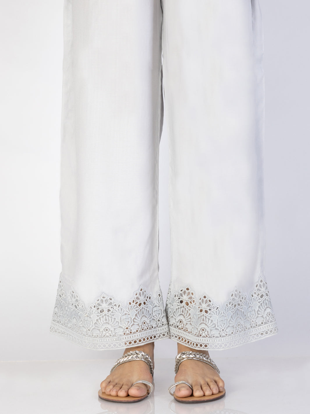 Grey Maple Silk Trousers - AL-T-694