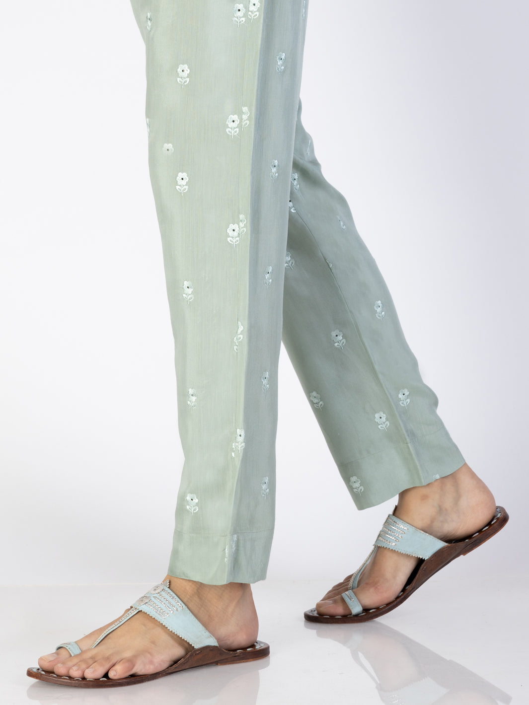 Pista Green Viscose Trousers - AL-T-698