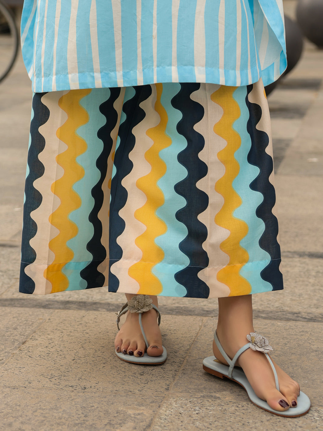 Multicolor Lawn Casual Trousers - AL-T-799