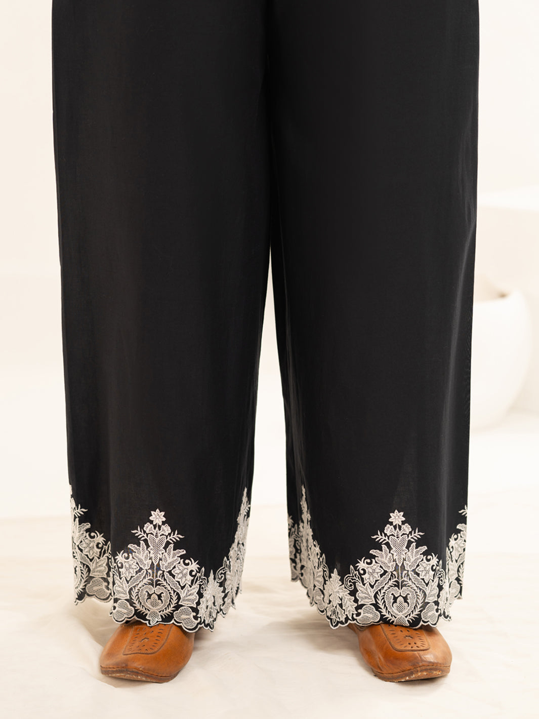 Black Cambric Casual Trousers - AL-T-806