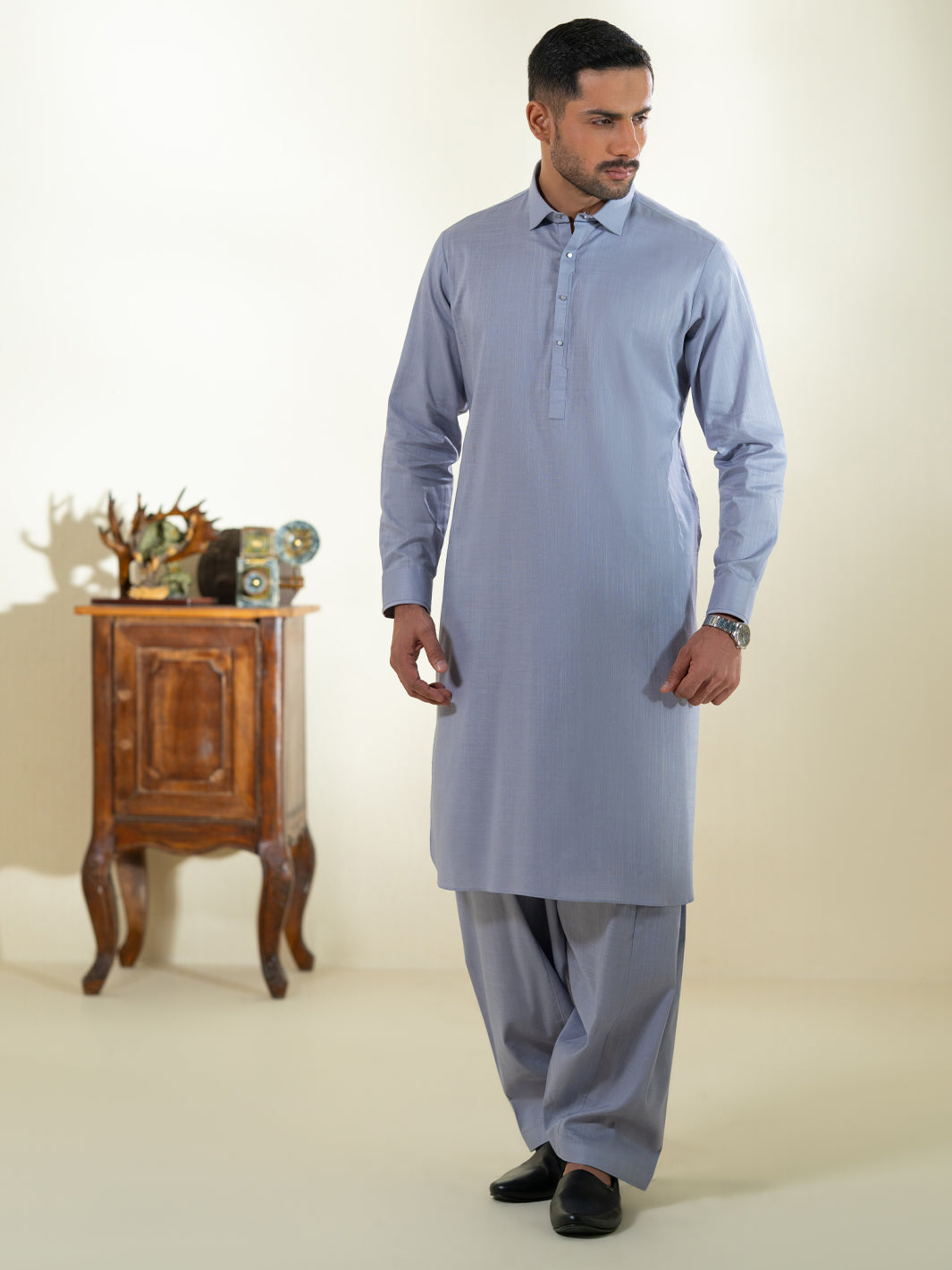 Purple Cotton Kameez Shalwar - ALWA-KS-574