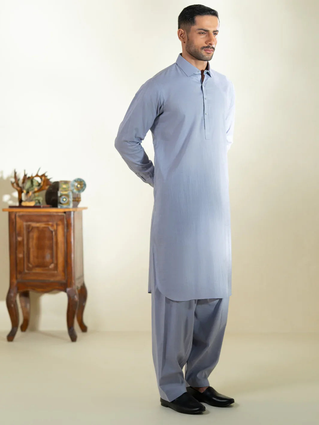 Purple Cotton Kameez Shalwar - ALWA-KS-574-R1