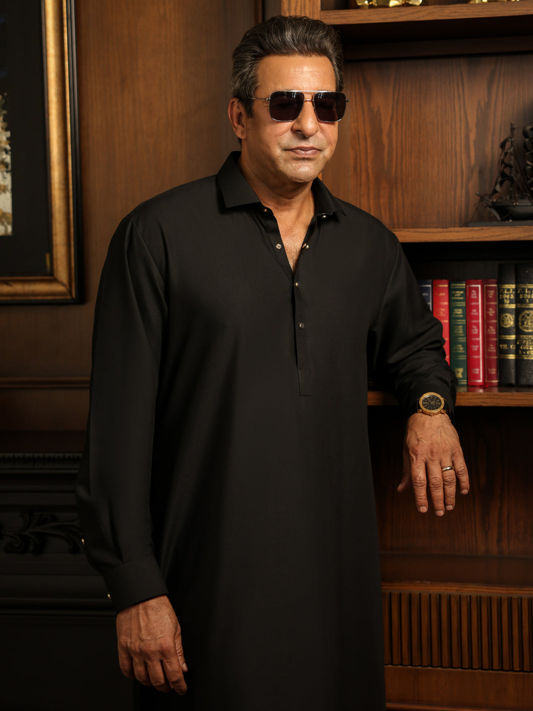 Black Plain Kameez Shalwar - ALWA-KS-629