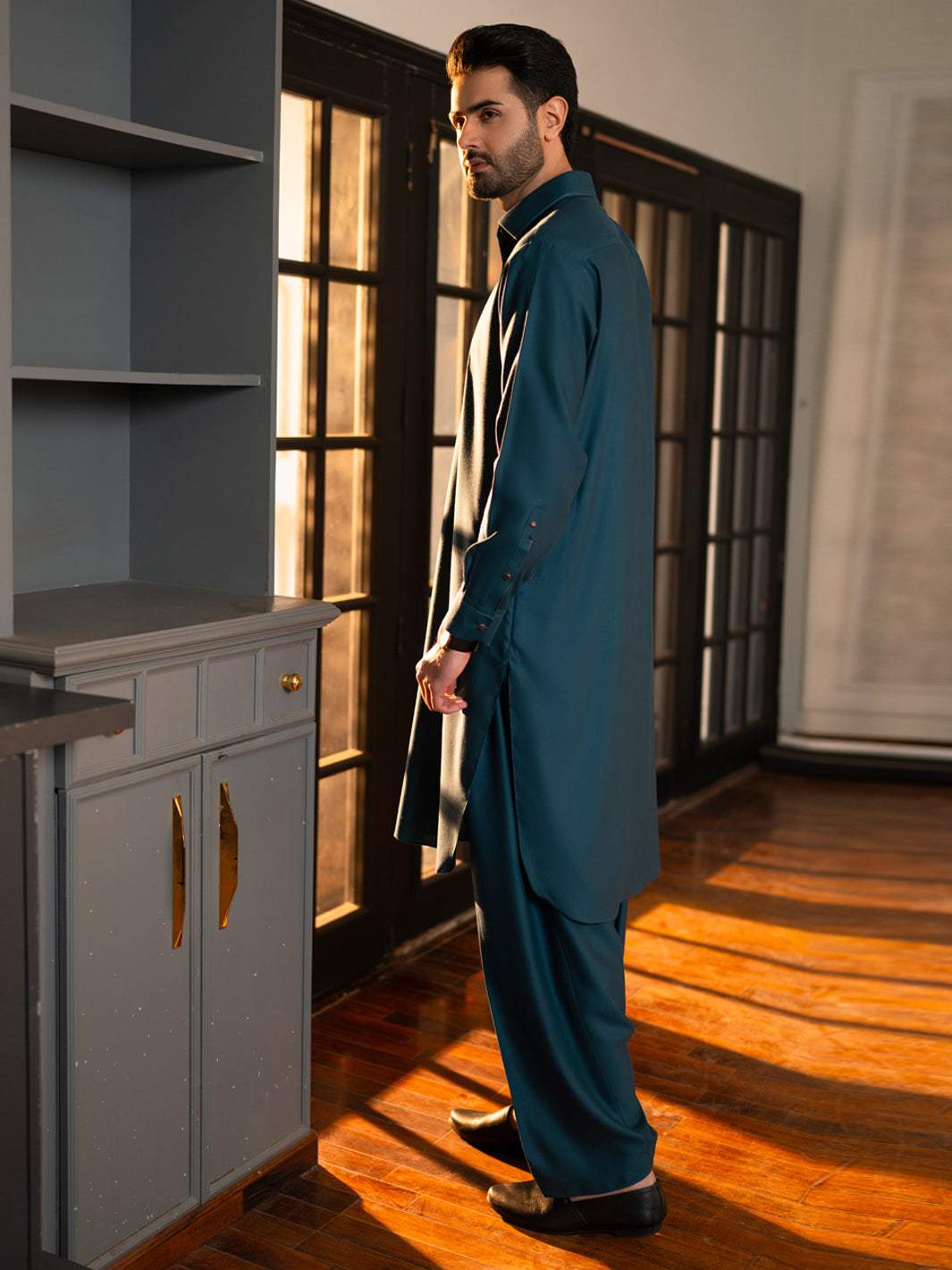 Teal Cut & Sew Kameez Shalwar - ALWA-KS-635A