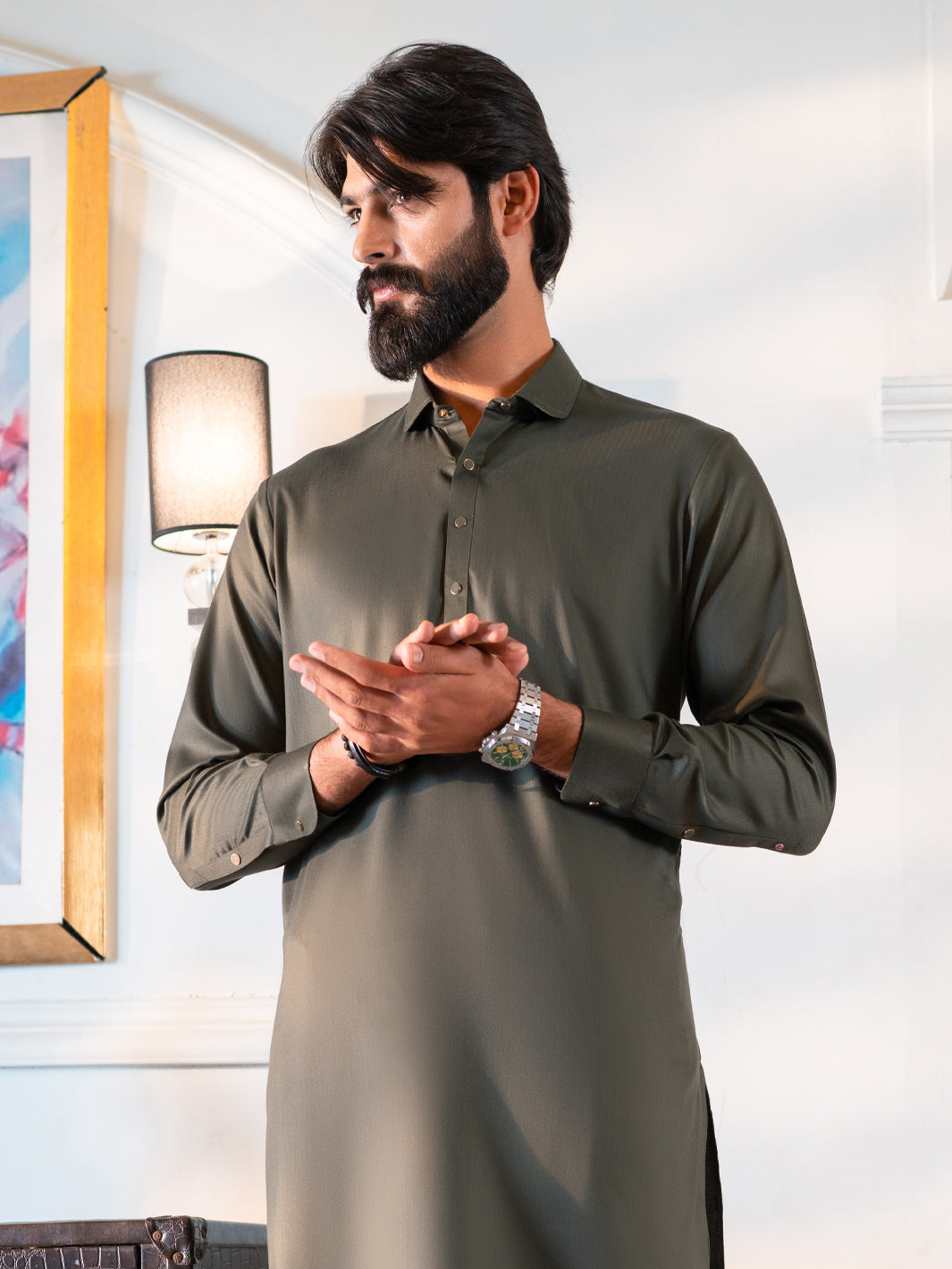Olive Cut & Sew Kameez Shalwar - ALWA-KS-637