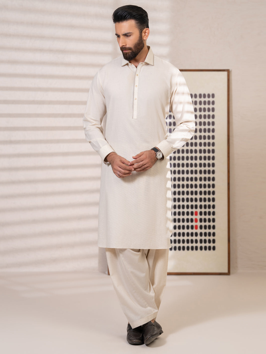 Ivory Kameez Shalwar - ALWA-KS-649