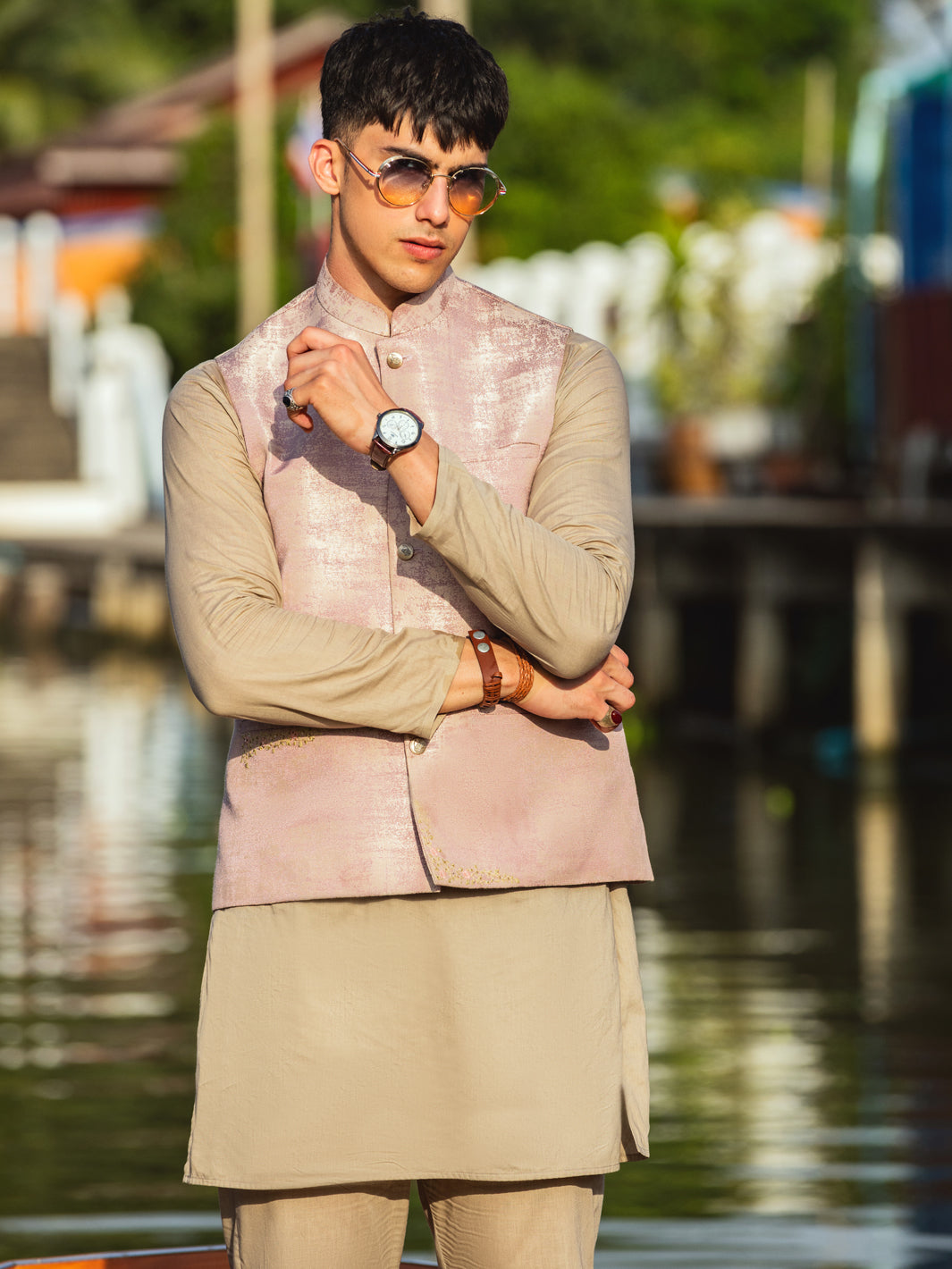 Tea Pink Blended Waistcoat - AL-WC-531