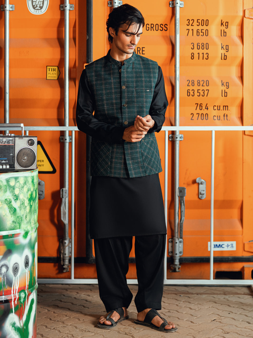 Dark Green Waistcoat - AL-WC-598B