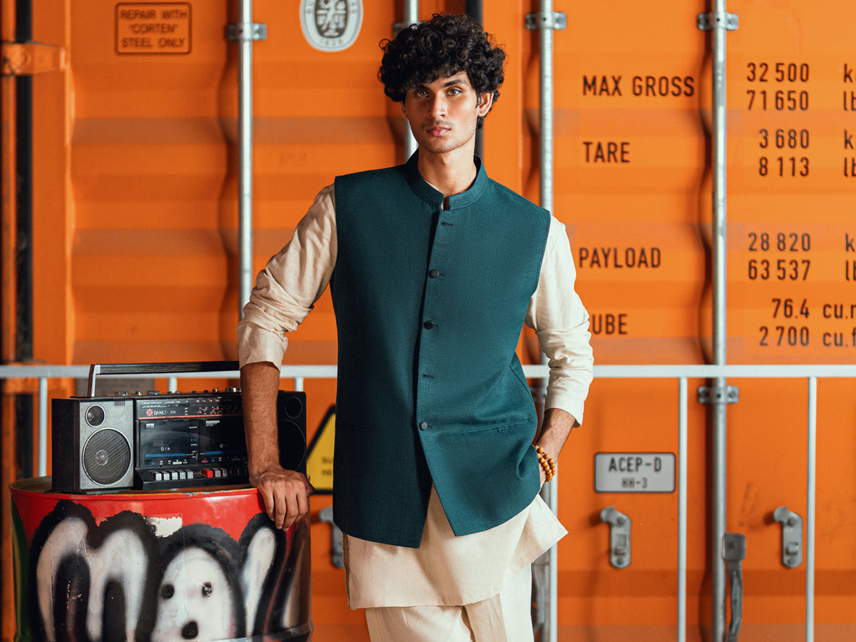 Teal Formal Waistcoat - AL-WC-604