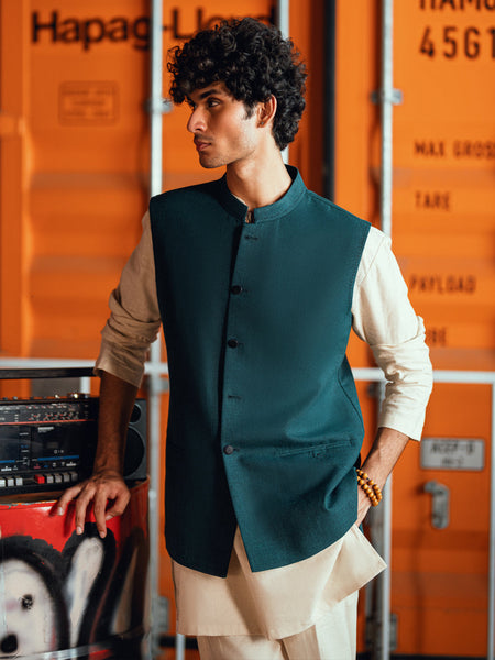 Teal Formal Waistcoat - AL-WC-604