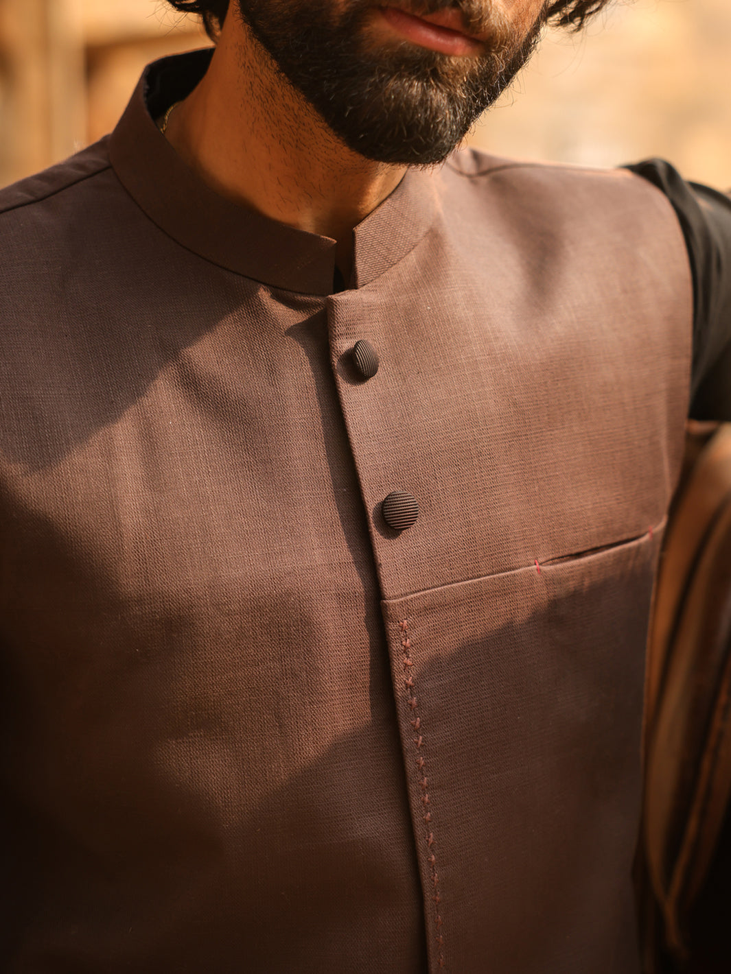 Brown Cotton Waistcoat - AL-WC-610