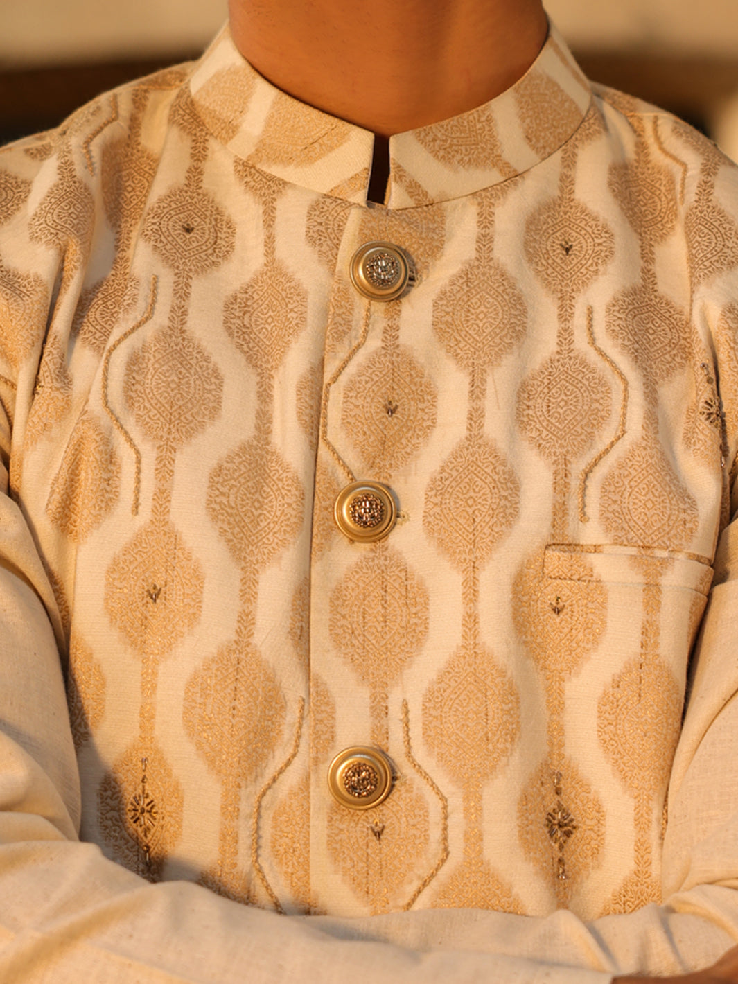 Beige Semi-Formal Waistcoat - AL-WC-615