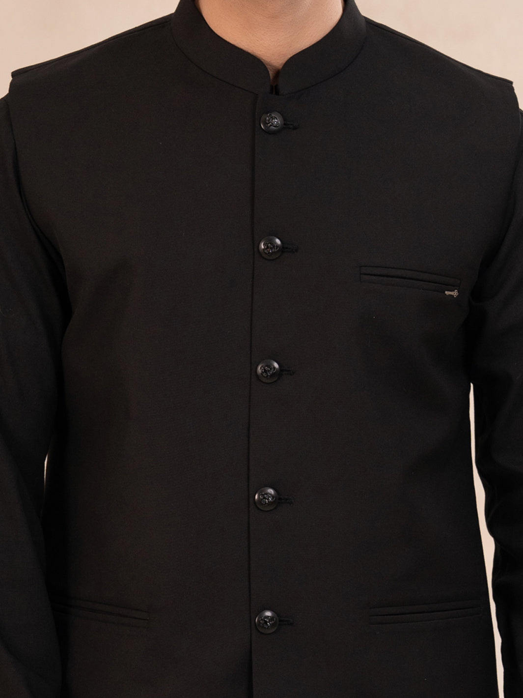 Black Plain Waistcoat - ALET-WC-1001-R3