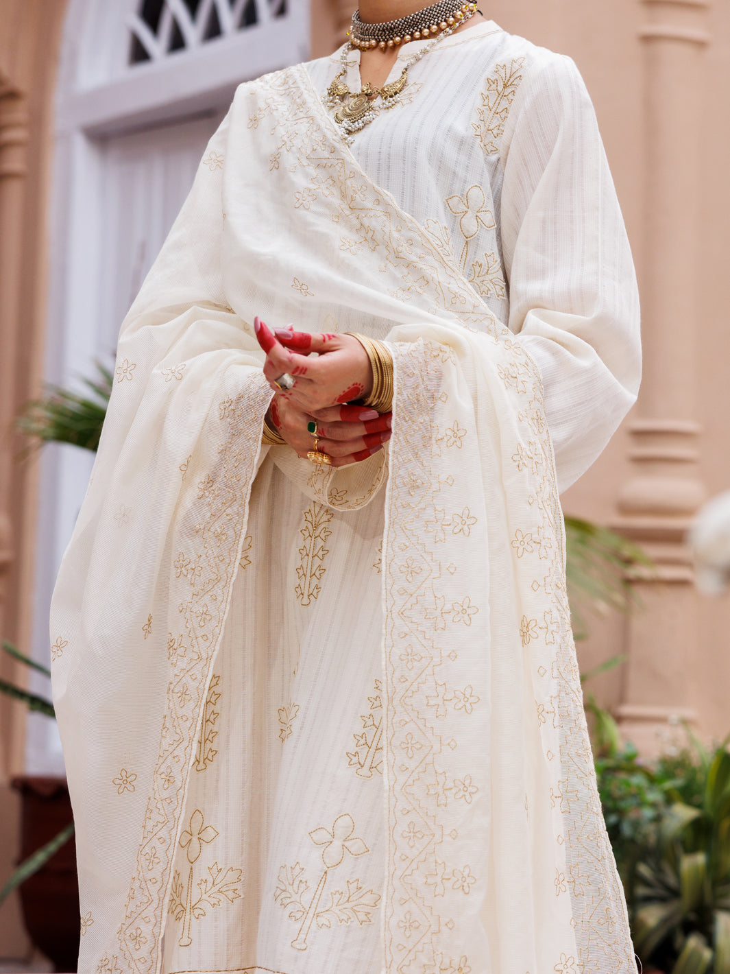 Off White Dobby Jacquard 3Pc Unstitched - ALP-3PS-1951