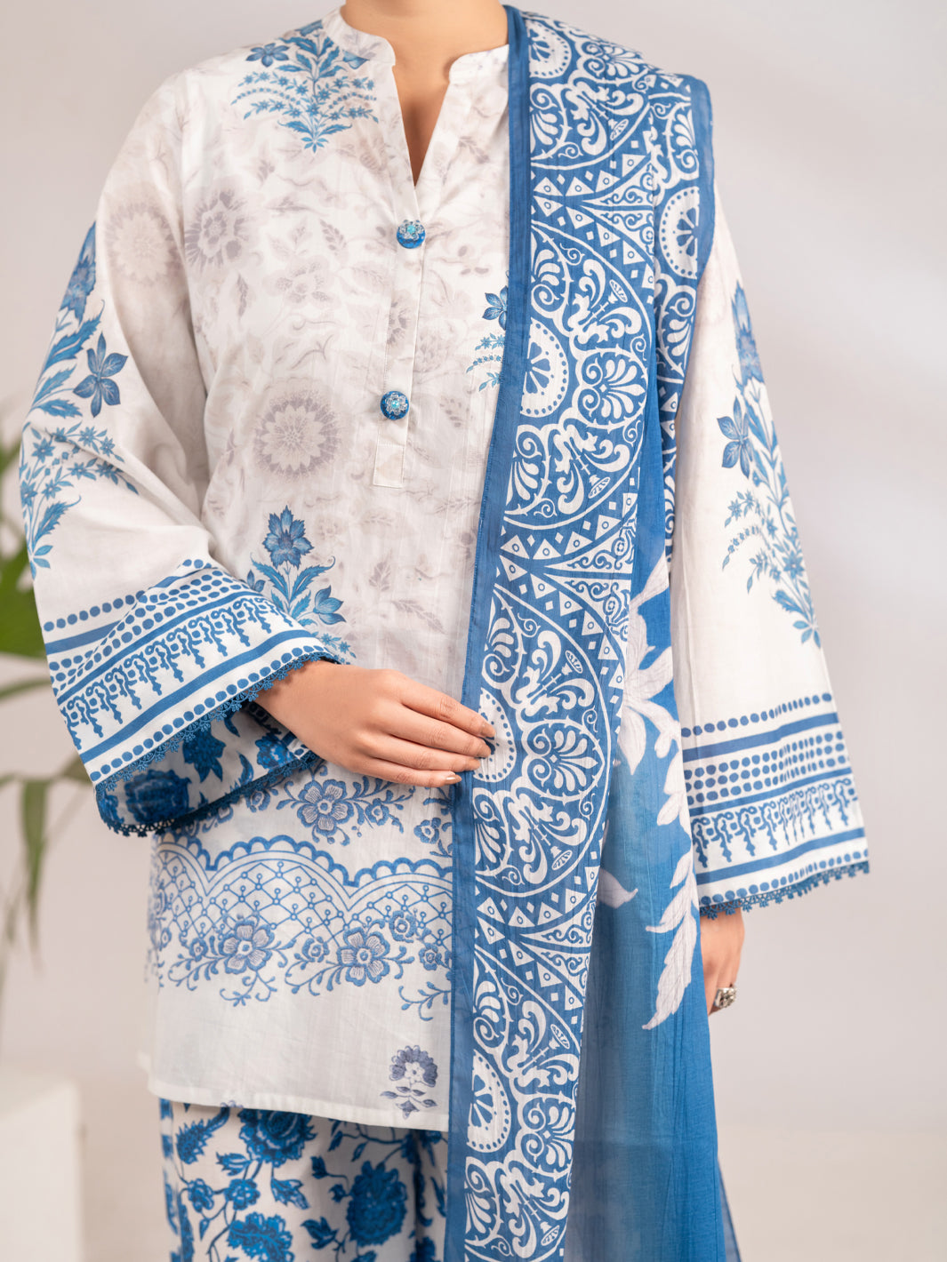 Blue Lawn 3Pc Stitched - ALP-3PS-2287