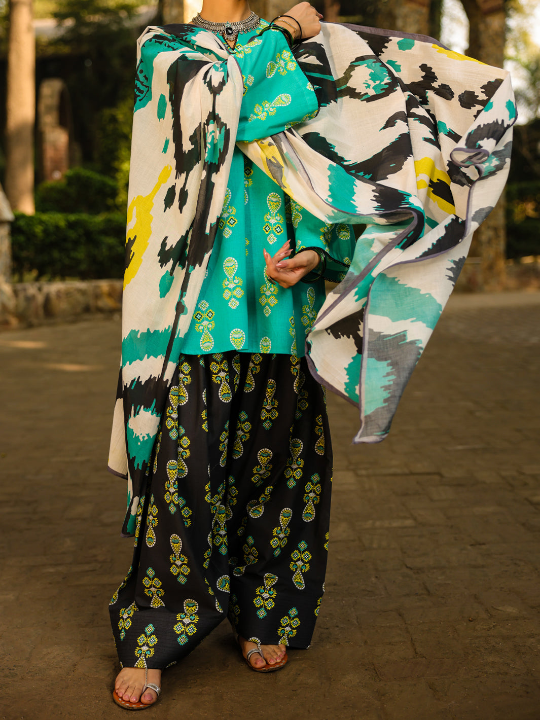 Turquoise Lawn 3Pc Stitched - ALP-3PS-2290