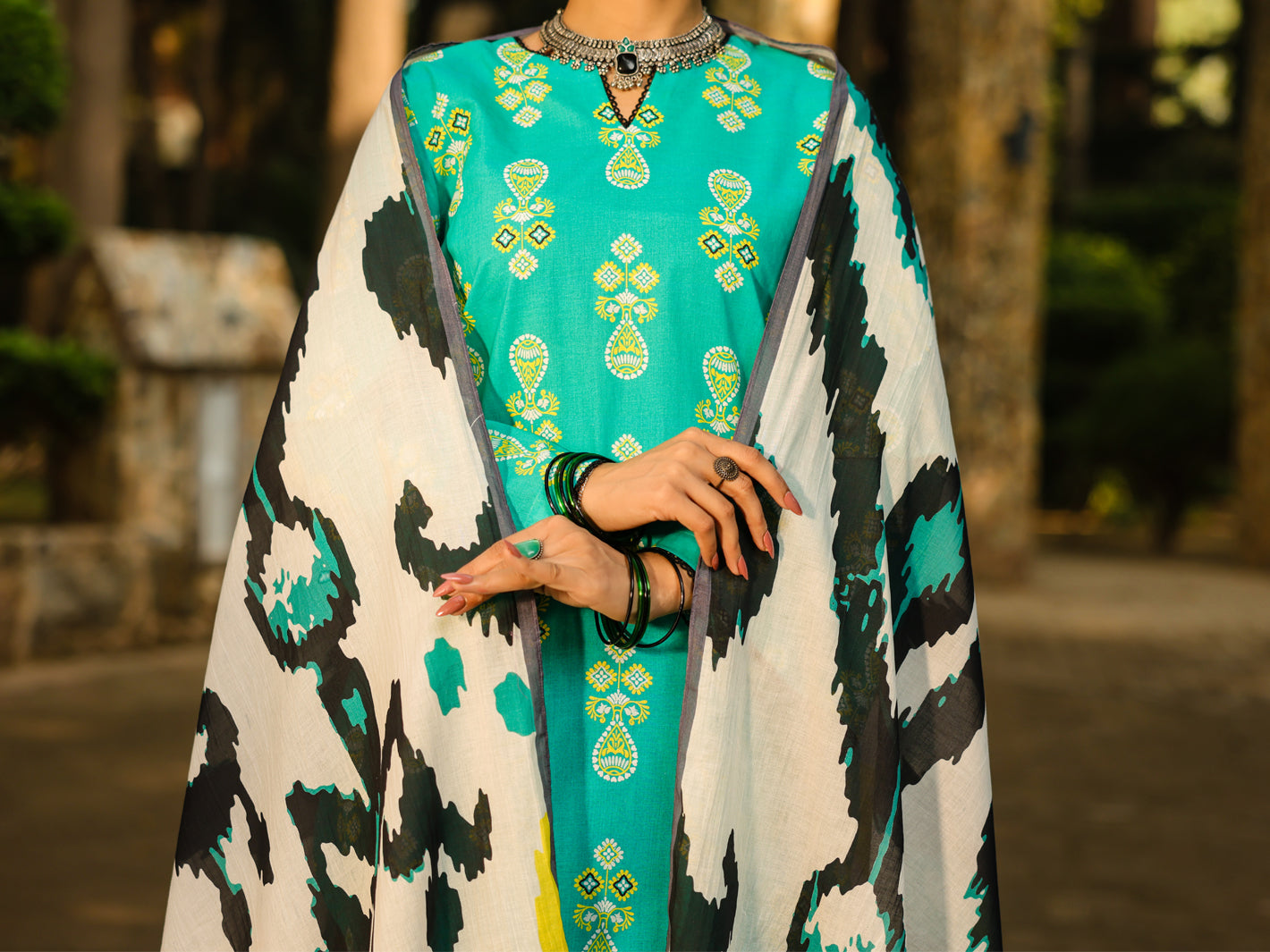 Turquoise Lawn 3Pc Stitched - ALP-3PS-2290
