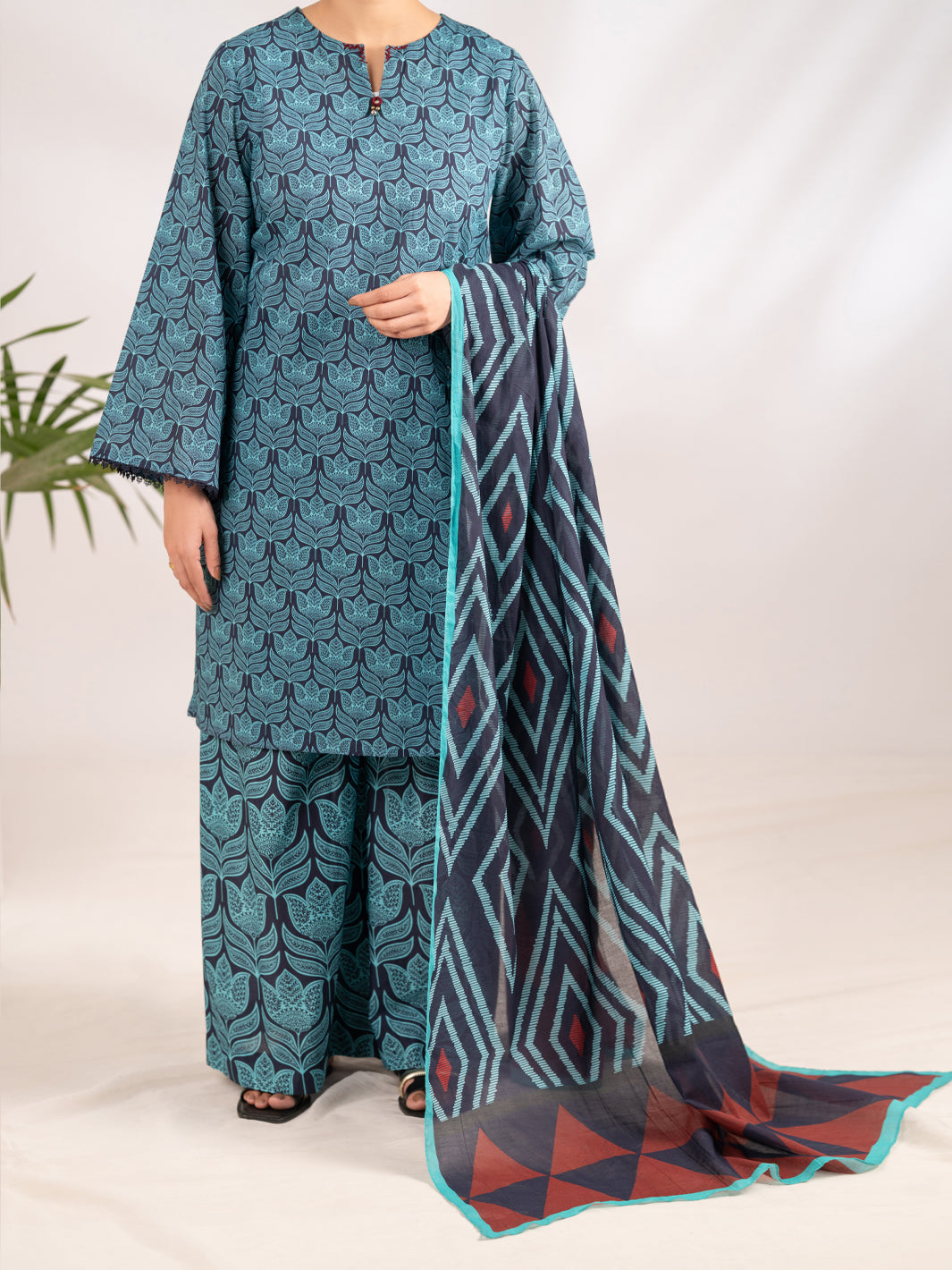 Blue Lawn 3Pc Stitched - ALP-3PS-2318