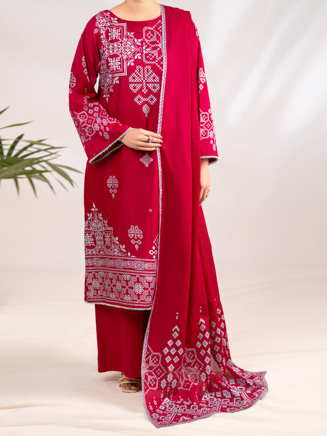 Fuchsia Lawn 3Pc Stitched - ALP-3PS-2295