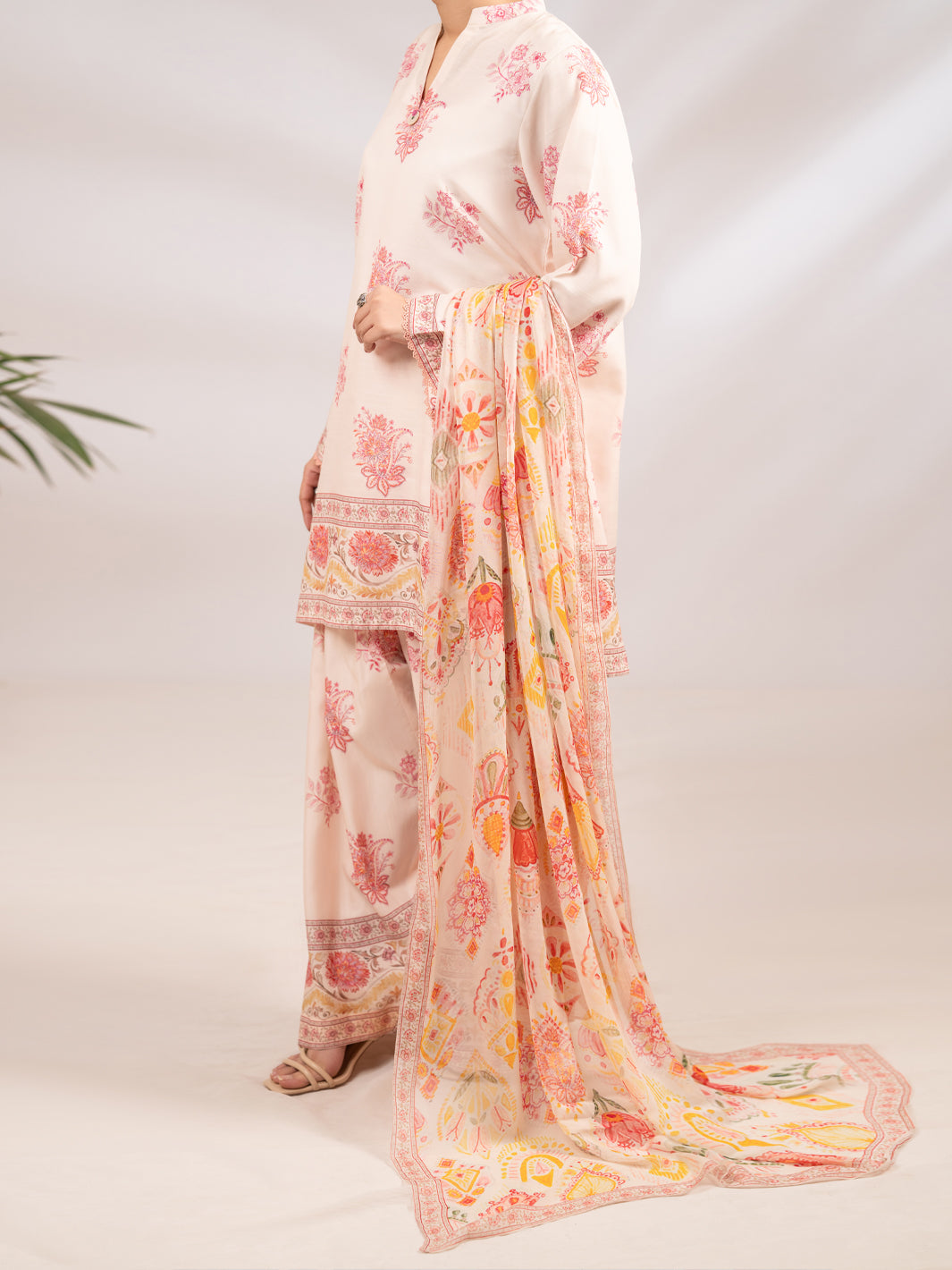 Peach Raw Silk 3Pc Stitched - ALP-3PS-2302