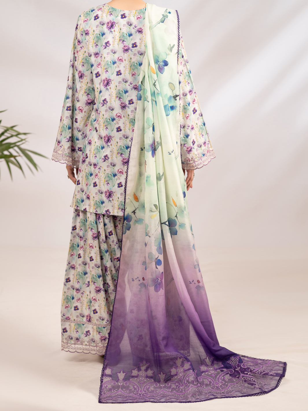 Light Green Silk Lawn 3Pc Stitched - ALP-3PS-2361