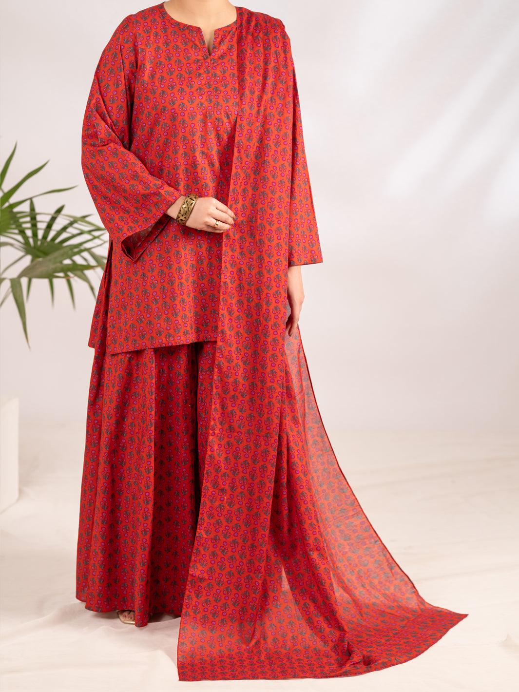 Red Lawn 3Pc Stitched - ALP-3PS-2296