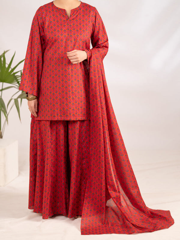 Red Lawn 3Pc Stitched - ALP-3PS-2296