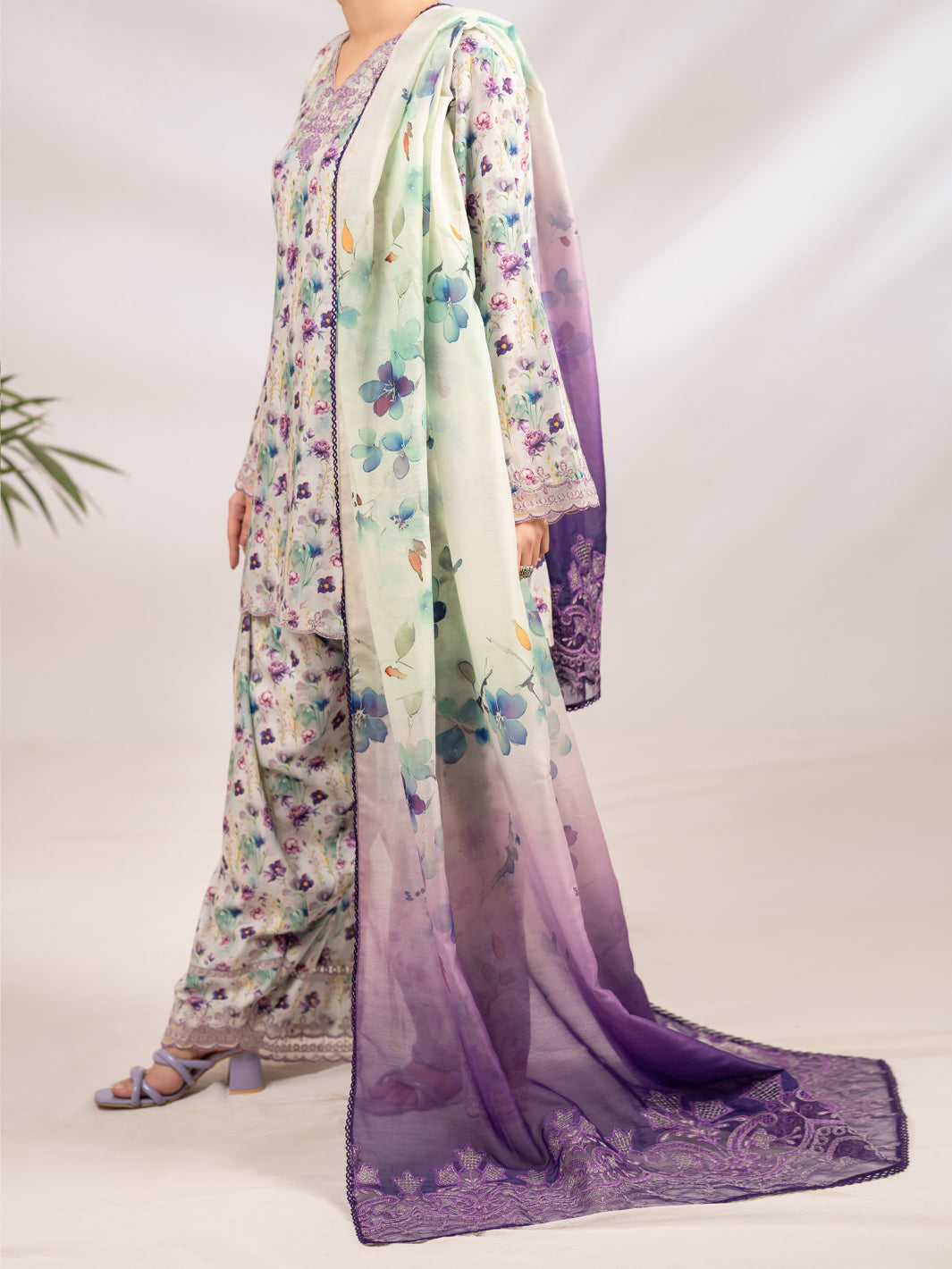 Light Green Silk Lawn 3Pc Stitched - ALP-3PS-2361