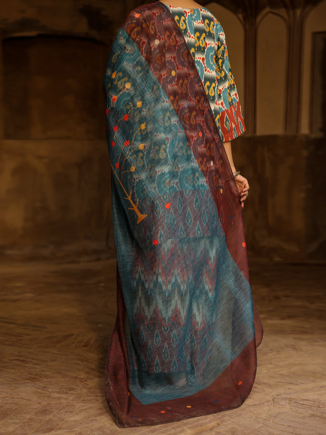 Teal Cotton Dobby 3Pc Stitched - ALP-3PS-2327