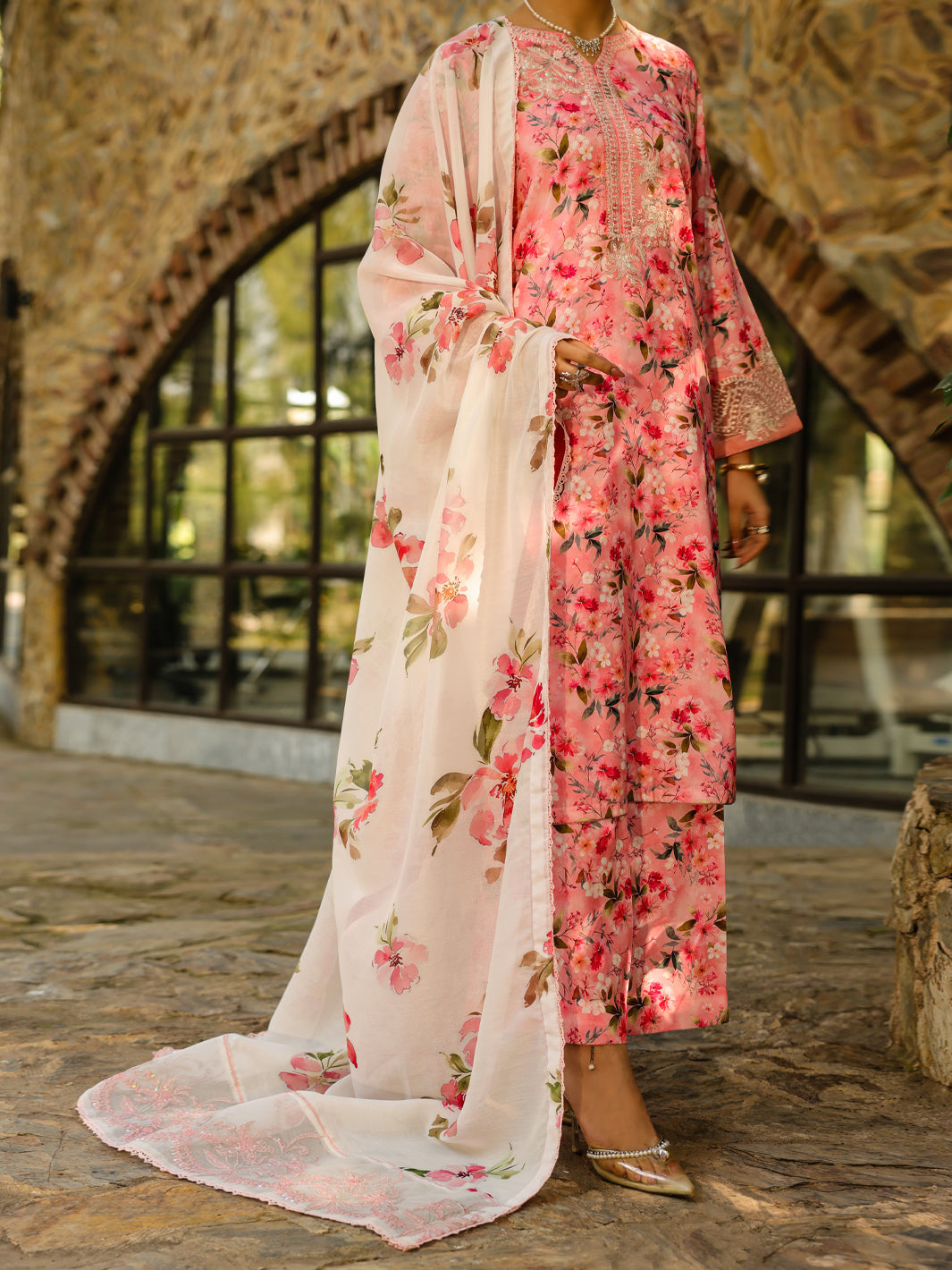 Pink Silk Lawn 3Pc Stitched - ALP-3PS-2360
