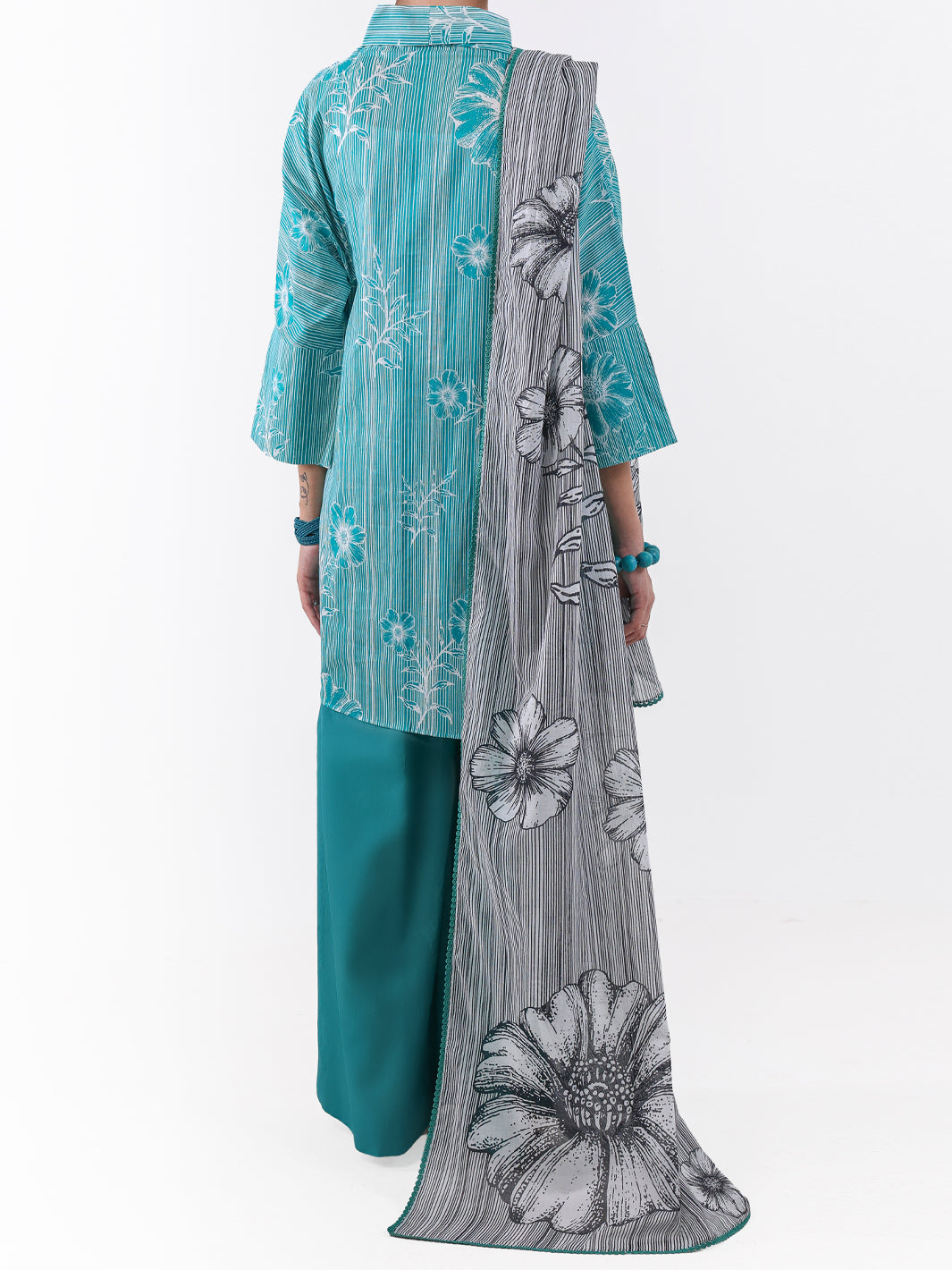 Sea Green Lawn 3Pc Unstitched - ALP-3PS-2387