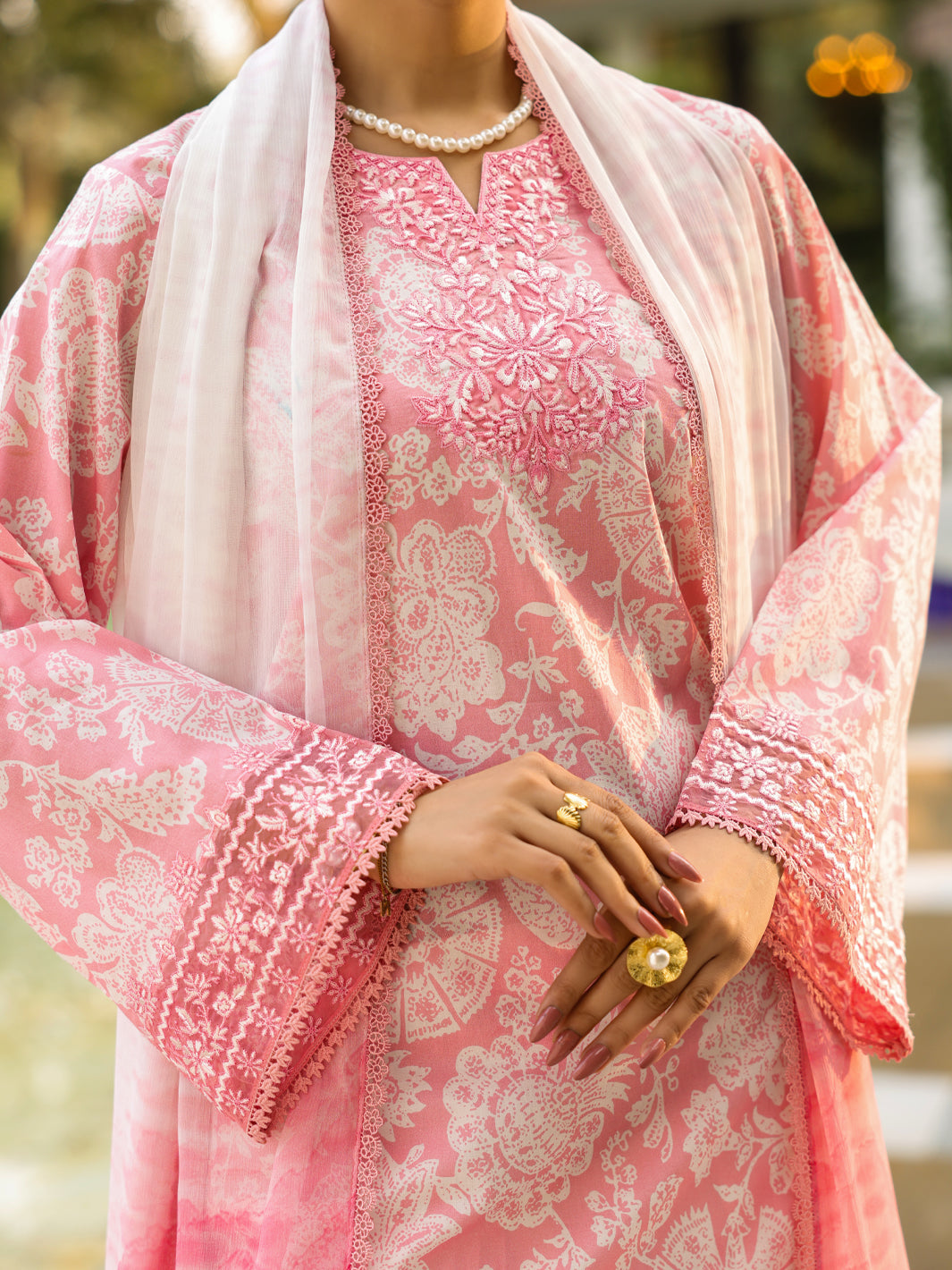 Pink Lawn 3Pc Unstitched - ALP-3PS-2405