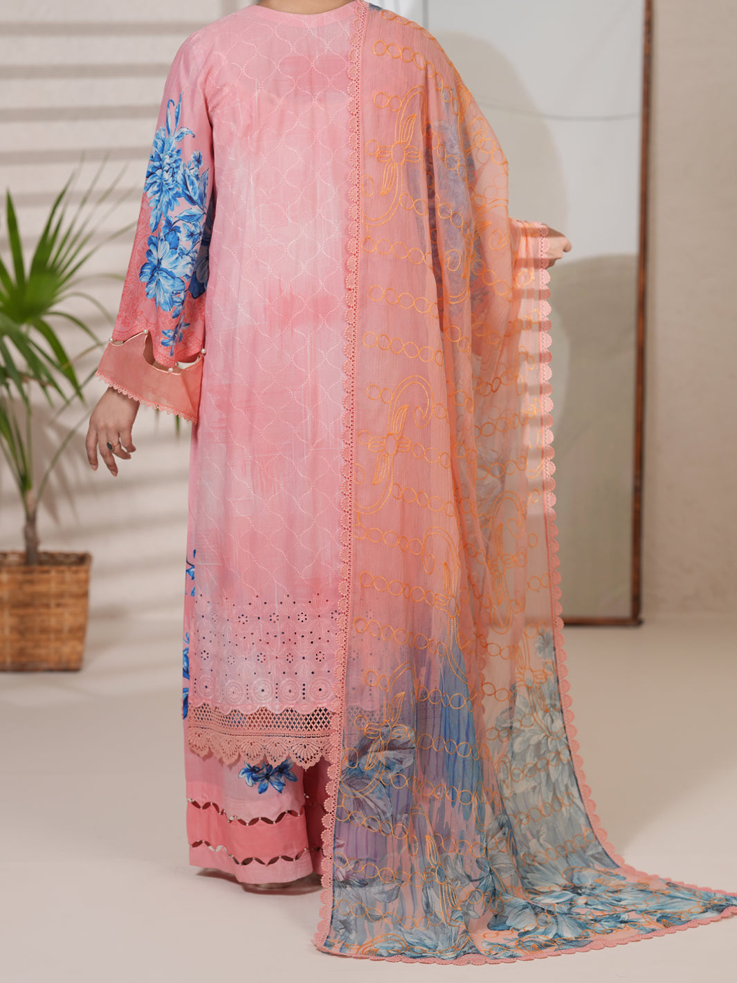 Pink Silk Lawn Unstitched 3Pc - ALP-3PS-2410