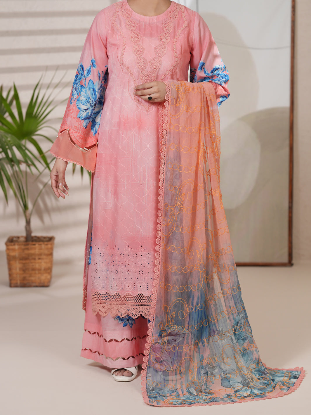Pink Silk Lawn Unstitched 3Pc - ALP-3PS-2410