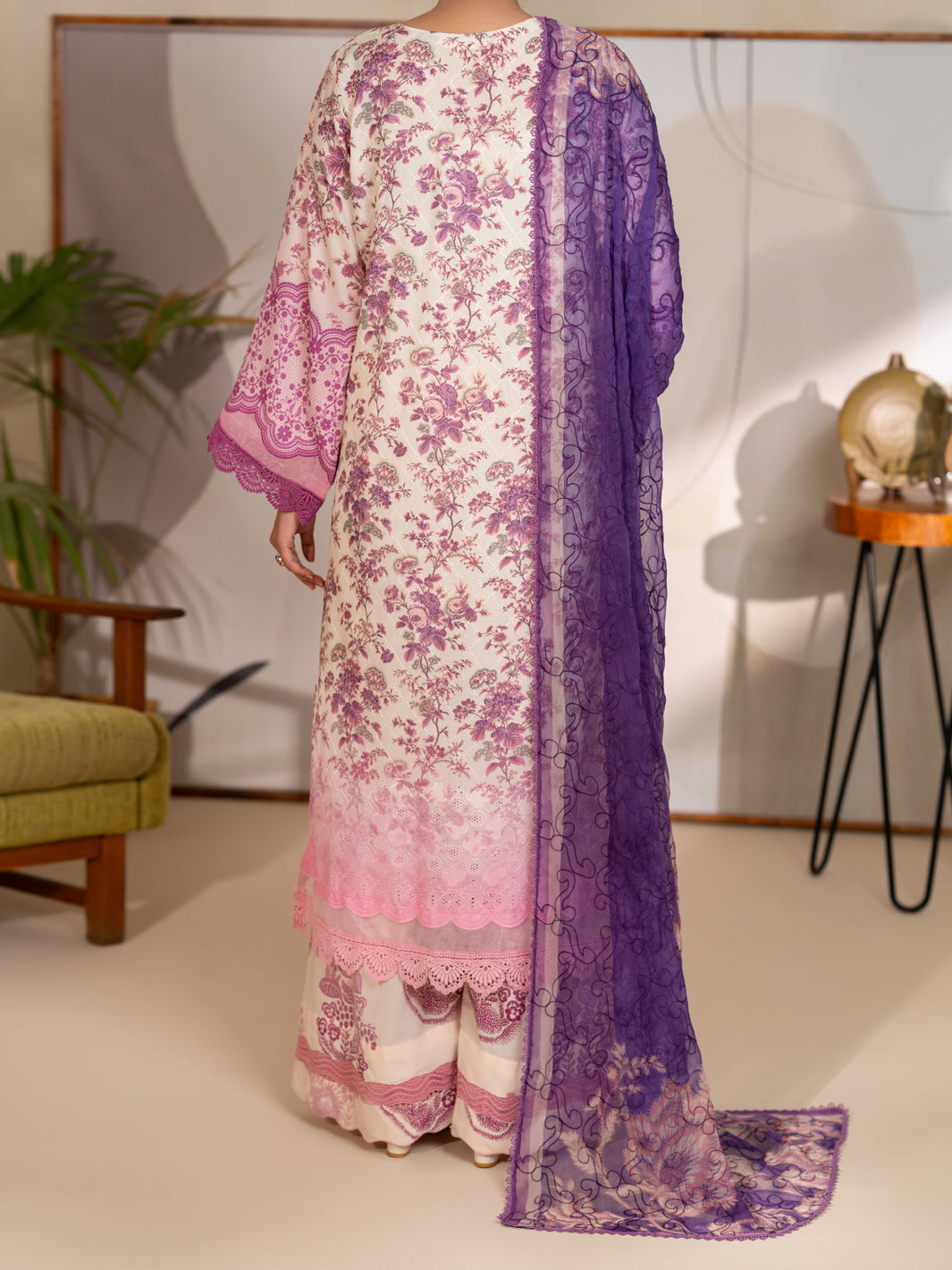 Purple Silk Lawn Unstitched 3PC - ALP-3PS-2413