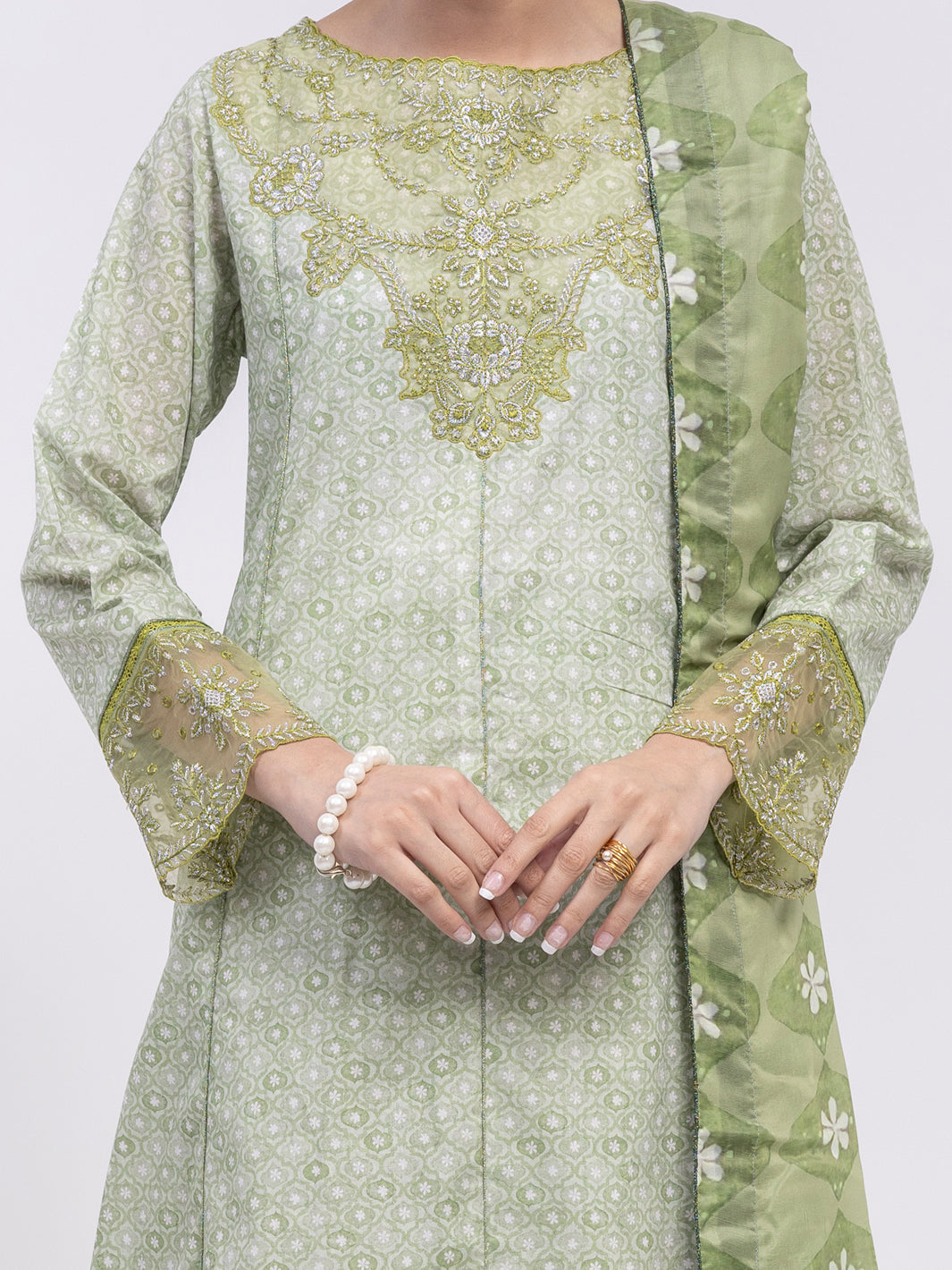 Light Green Lawn 3Pc Unstitched - ALP-3PS-2425