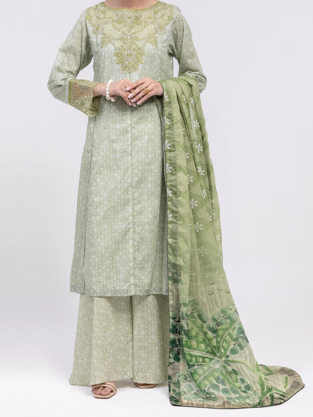 Light Green Lawn 3Pc Unstitched - ALP-3PS-2425