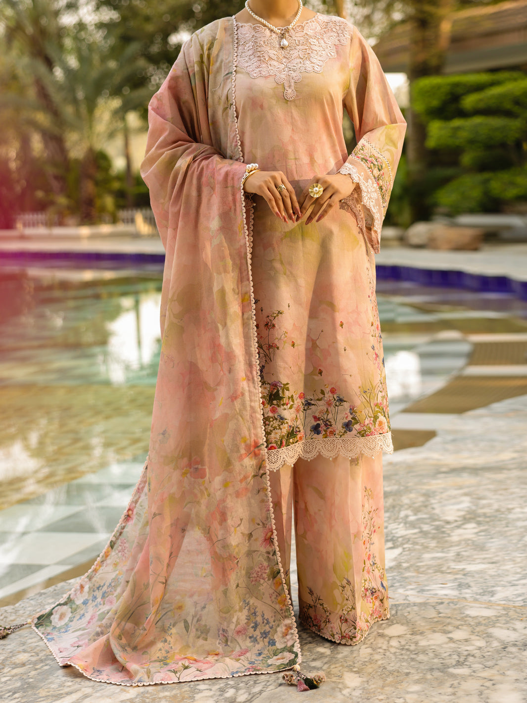 Light Pink Lawn 3Pc Unstitched - ALP-3PS-2434
