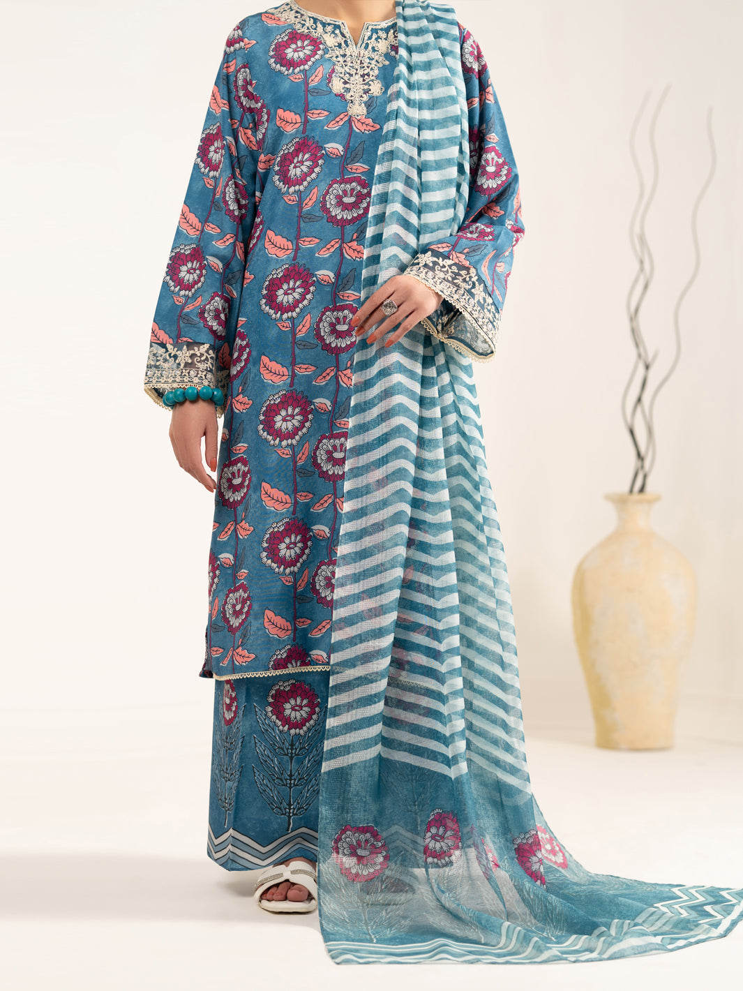 Green Silk 3Pc Unstitched - ALP-3PS-2440