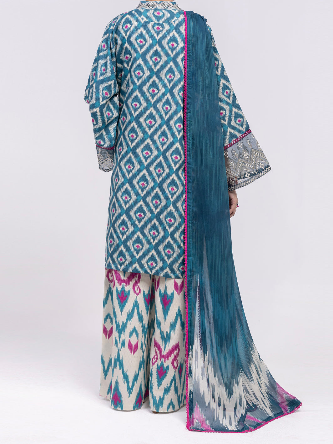 Teal Swiss Jacquard 3Pc Unstitched - ALP-3PS-2460