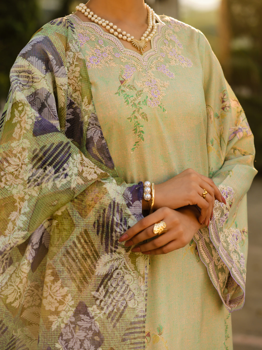 Green Lawn 3Pc Unstitched - ALP-3PS-2461