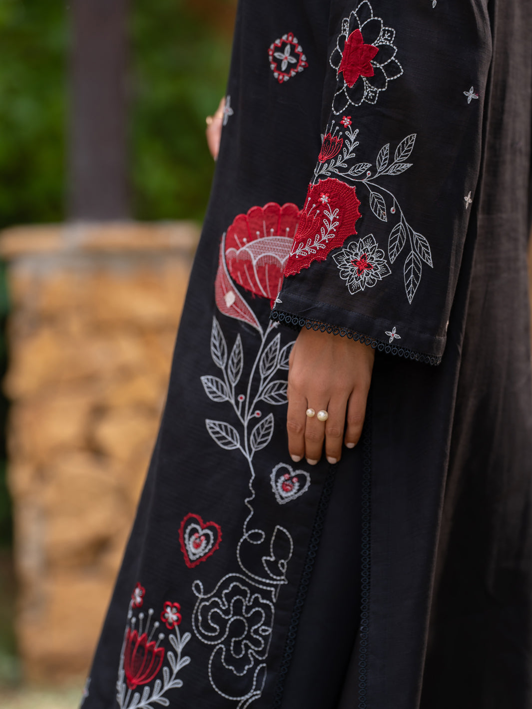 Black Cotton Stitched 3Pc - ALP-3PS-2575