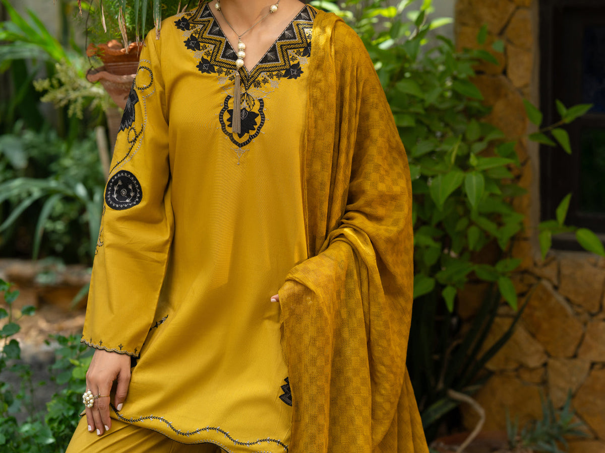 Lime Green Cotton Stitched 3Pc - ALP-3PS-2576