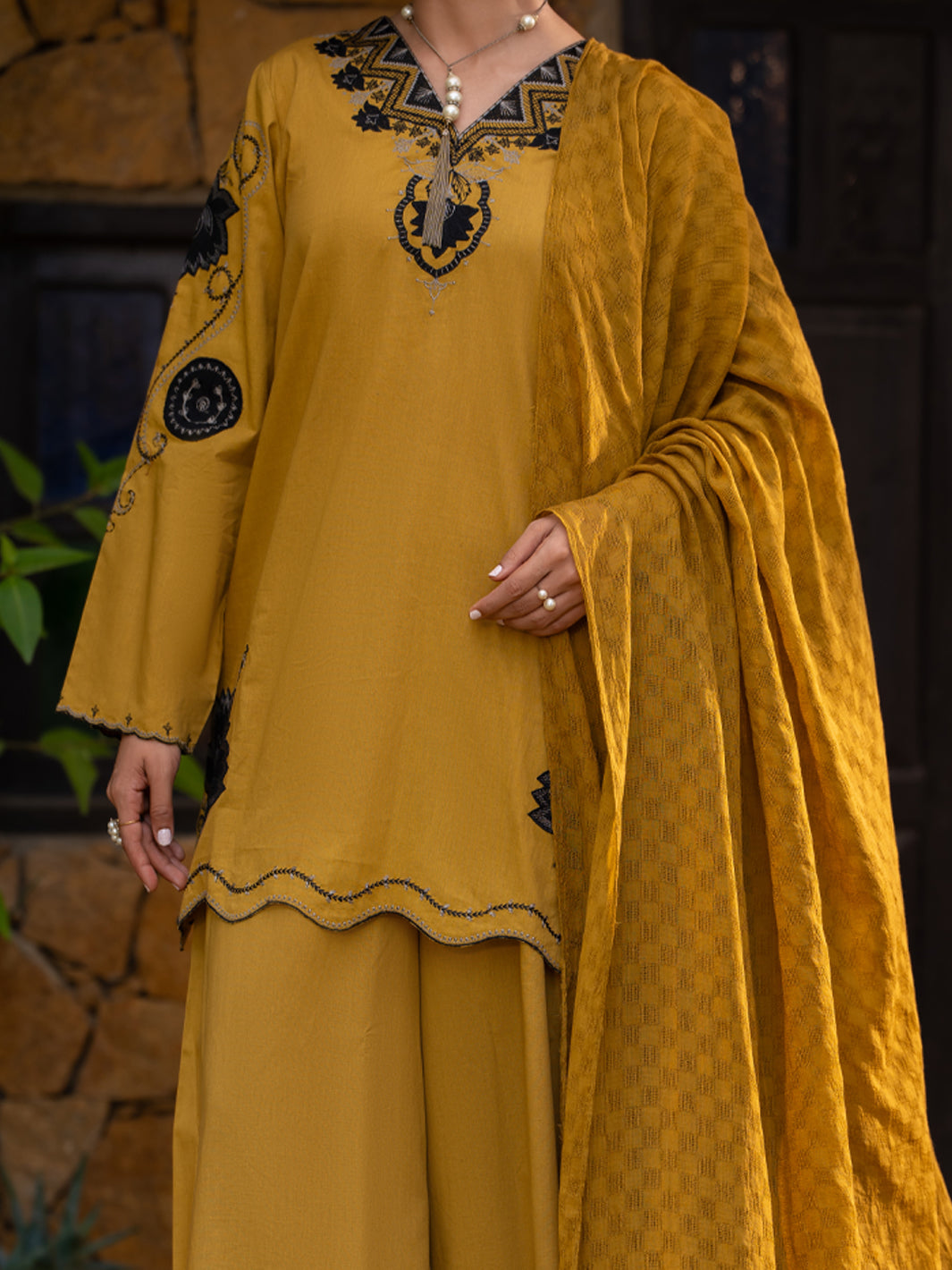 Lime Green Cotton Stitched 3Pc - ALP-3PS-2576