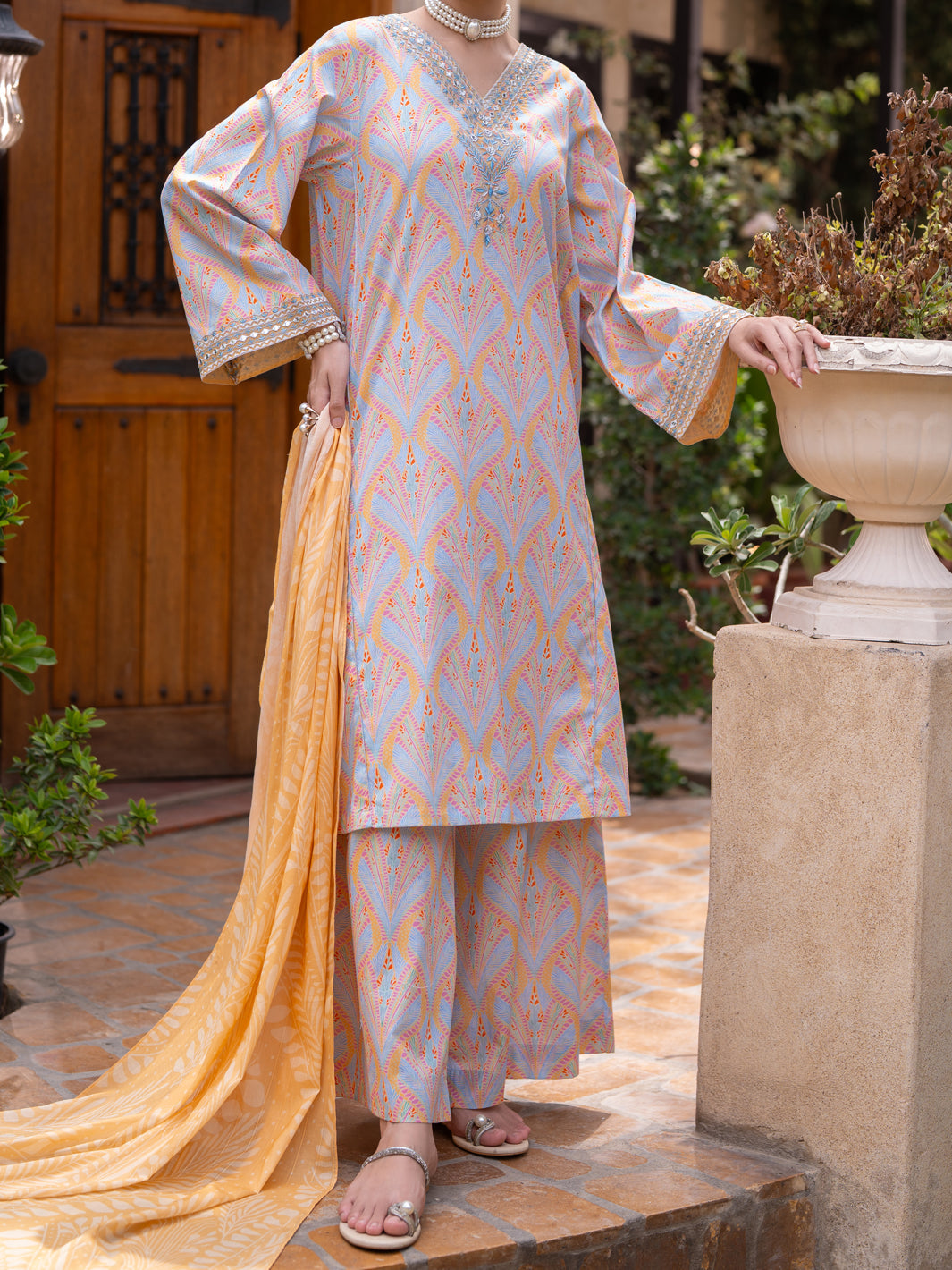 Multicolor Lawn Stitched 3Pc - ALP-3PS-2581